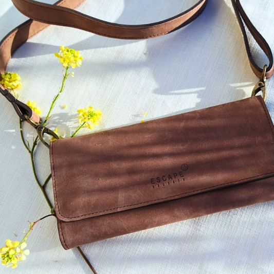 Chestnut Brown SafariSling Travel Wallet