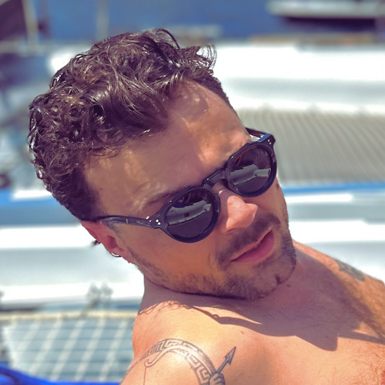 Black Acetate Polarised Cultured Quest Sunglasses