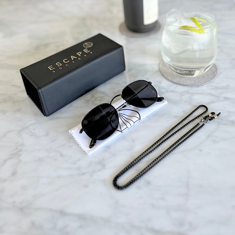 Black Vintage Hexagon Lens With Metal Frame