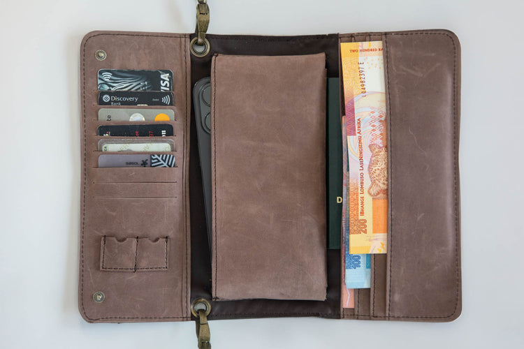 Chestnut Brown SafariSling Travel Wallet