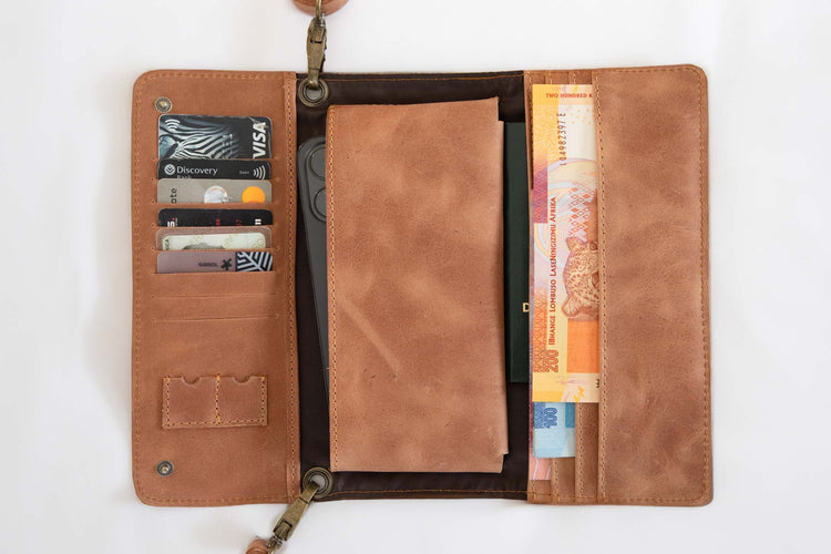 Tan SafariSling Travel Wallet