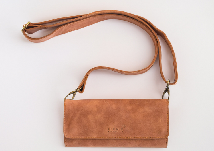 Tan SafariSling Travel Wallet
