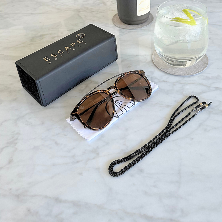 Tortoise Shell Polarised T- Bar Round Metal Frame