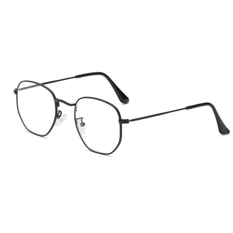 Black Blue Light Blocking Hexagon Lens