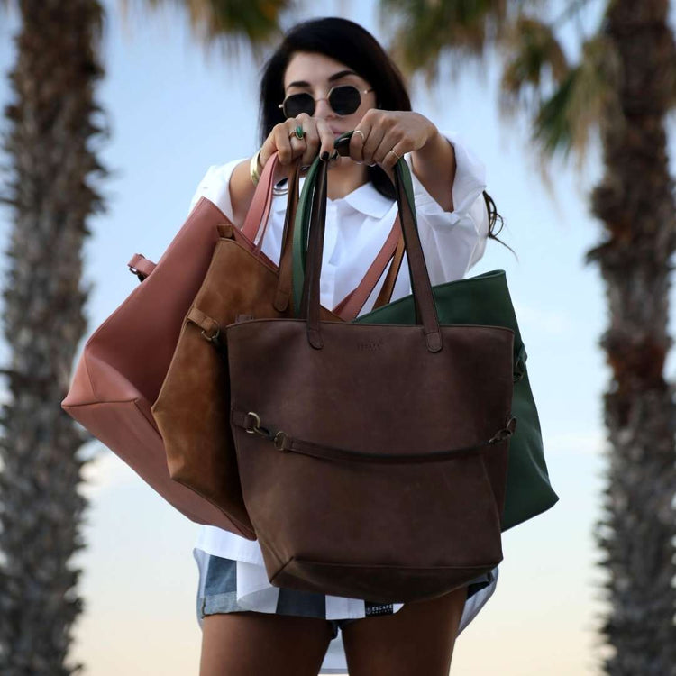 Drifter Blush Pink Leather Tote