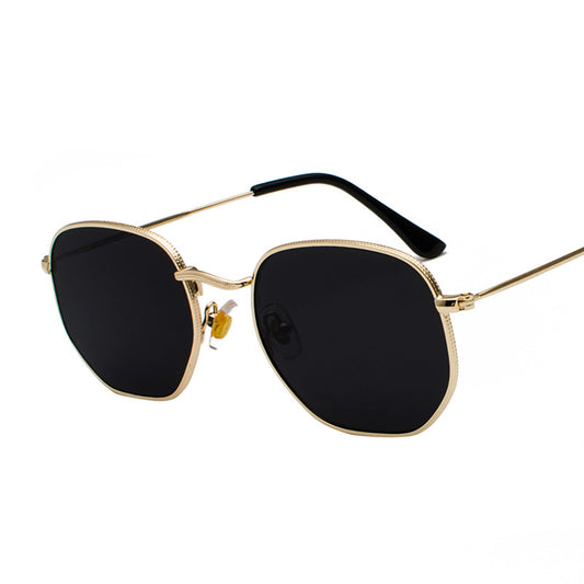 Gold Vintage Hexagon Lens With Metal Frame