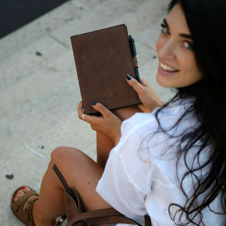 Dark Brown A5 Barton Full Grain Leather Journal