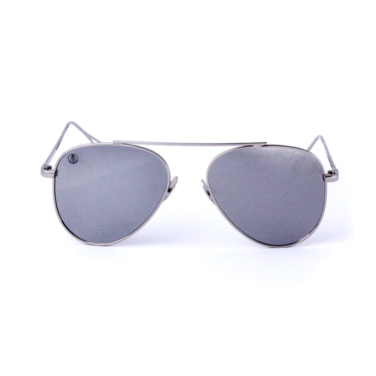 Silver With Flash Mirror Lense Single Bridge Aviator - Escape Society