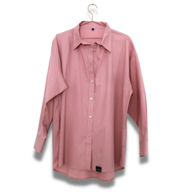 Blush Pink Cotton Stretch Tintswalo Oversized Shirt