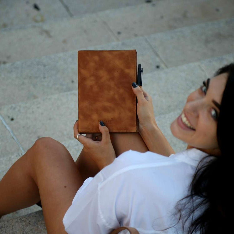 Tan A5 Barton Full Grain Leather Journal