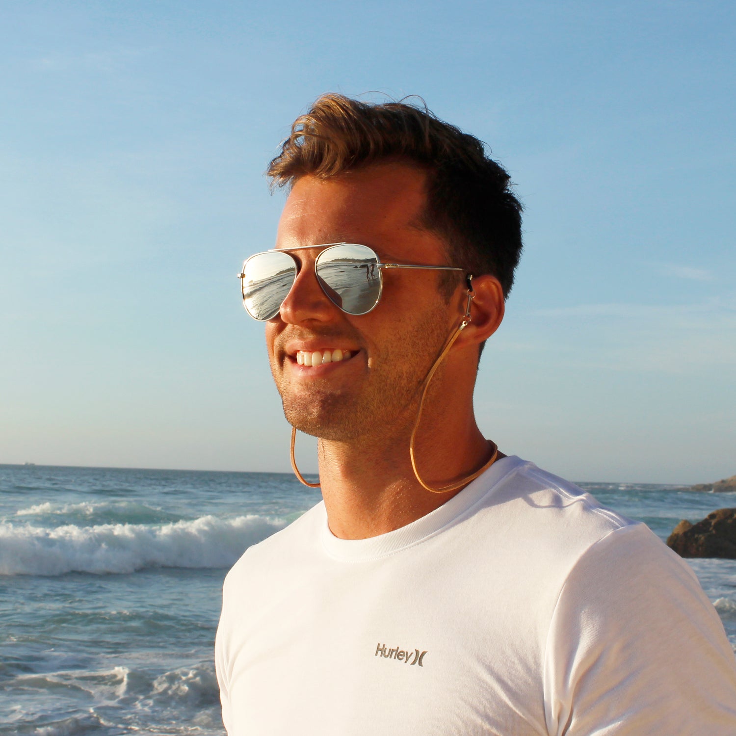 Silver With Flash Mirror Lense Single Bridge Aviator - Escape Society