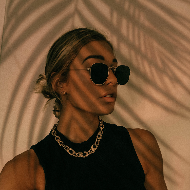 Gold Vintage Hexagon Lens With Metal Frame