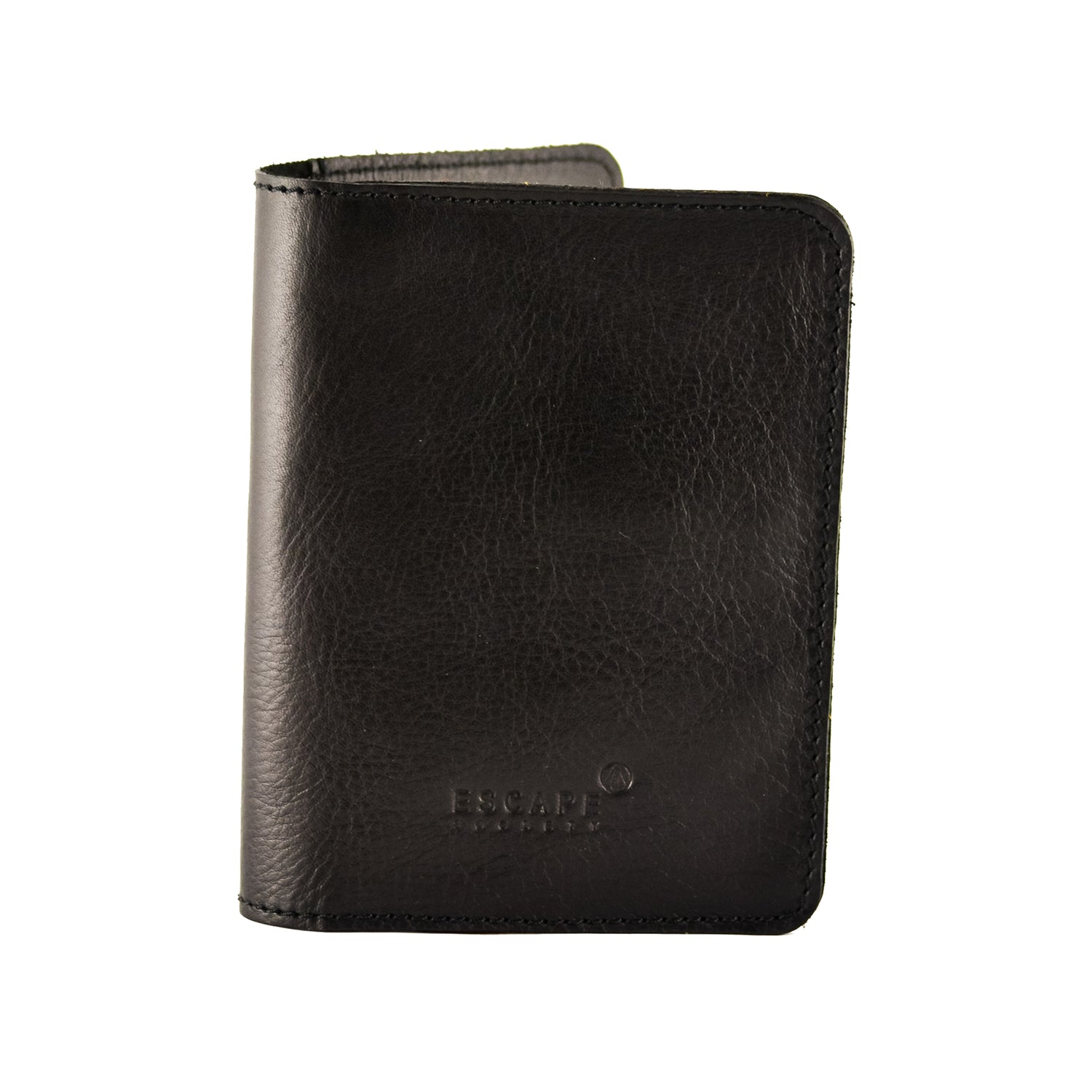 Black Genuine Leather Passport Holder - Escape Society