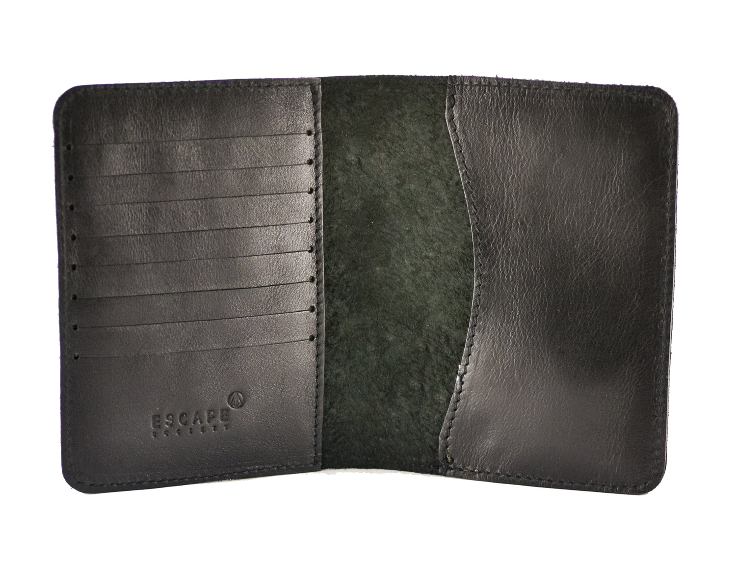 Black Genuine Leather Passport Holder - Escape Society