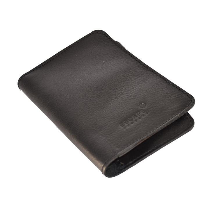 Black Genuine Leather Passport Holder - Escape Society