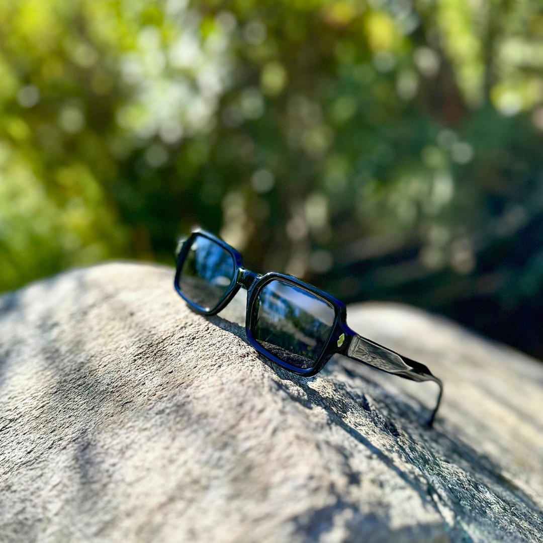 South African Travel Lifestyle Brand: Black Acetate Polarised Sunglasses for Online Sale