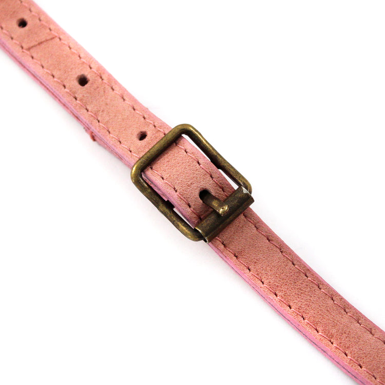Dusty Pink Leather Double Pouch Cross Body - Escape Society