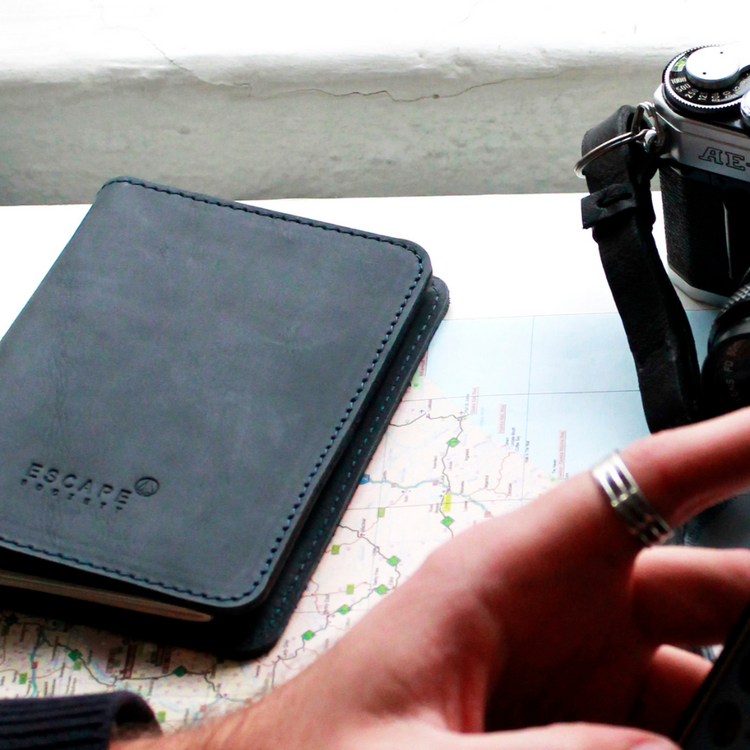 Black Genuine Leather Passport Holder