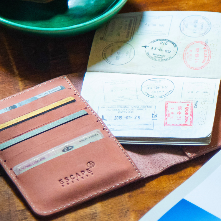 Dusty Pink Genuine Leather Passport Holder