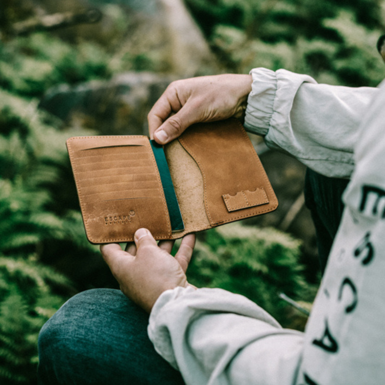 Tan Genuine Leather Passport Holder