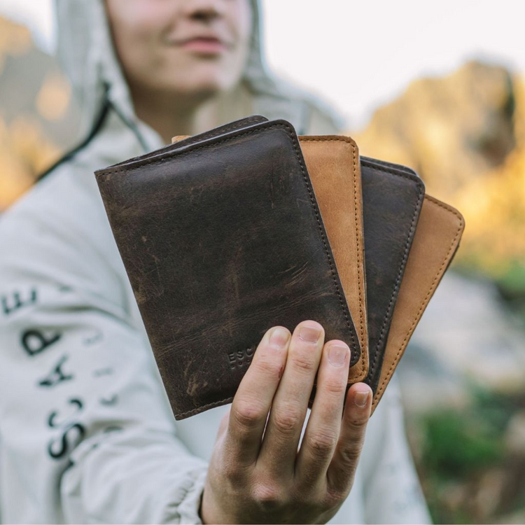 Chocolate Brown Genuine Leather Passport Holder