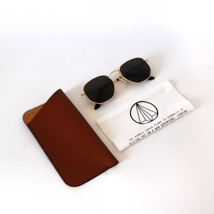 Gold Vintage Hexagon Lens With Metal Frame