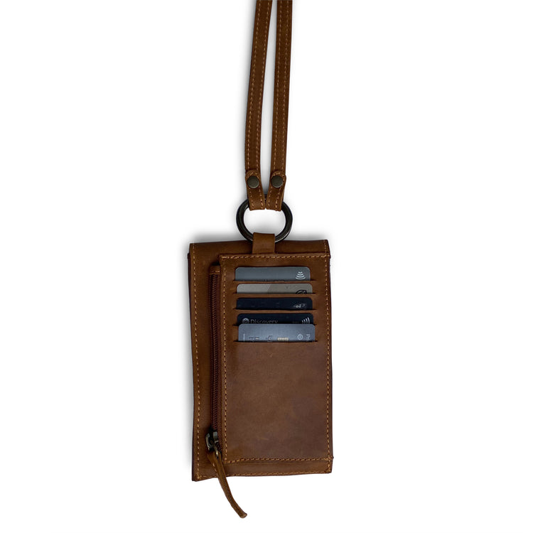 Toffee Tan High Tide Crossbody Phone Wallet