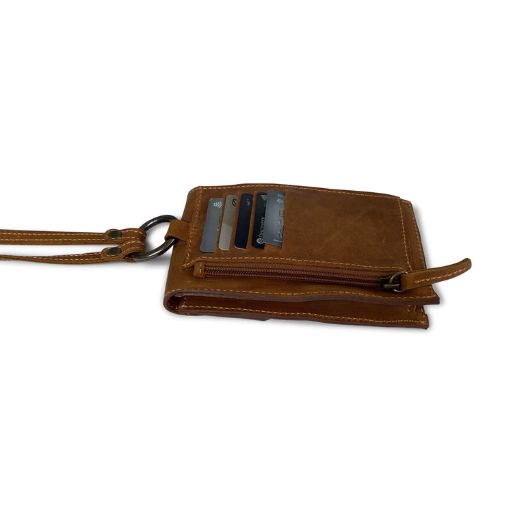 Toffee Tan High Tide Crossbody Phone Wallet