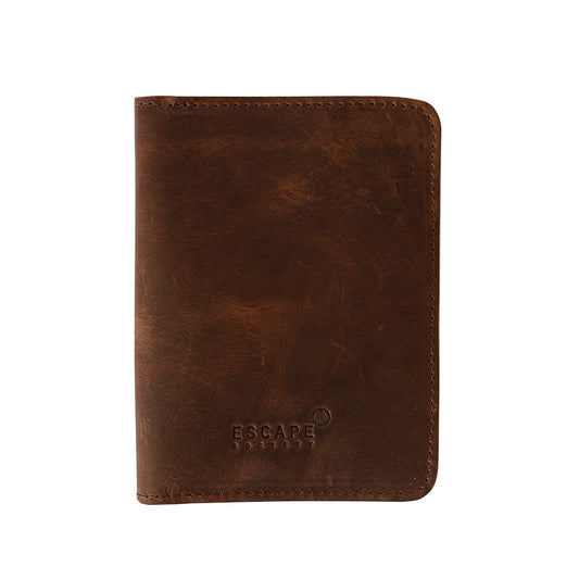 Chocolate Brown Genuine Leather Passport Holder