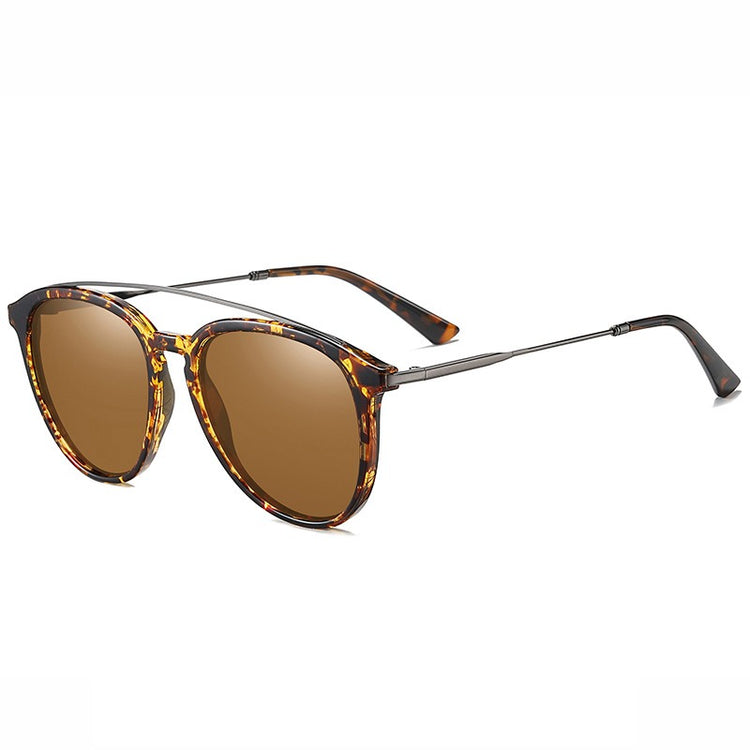 Tortoise Shell Polarised T- Bar Round Metal Frame