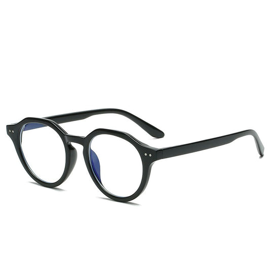 Black Blue Light Blocking Keyhole Round Lens
