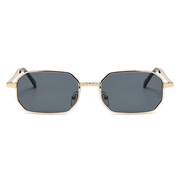 Gold Vintage Slim Hexagon Lens With Metal Frame