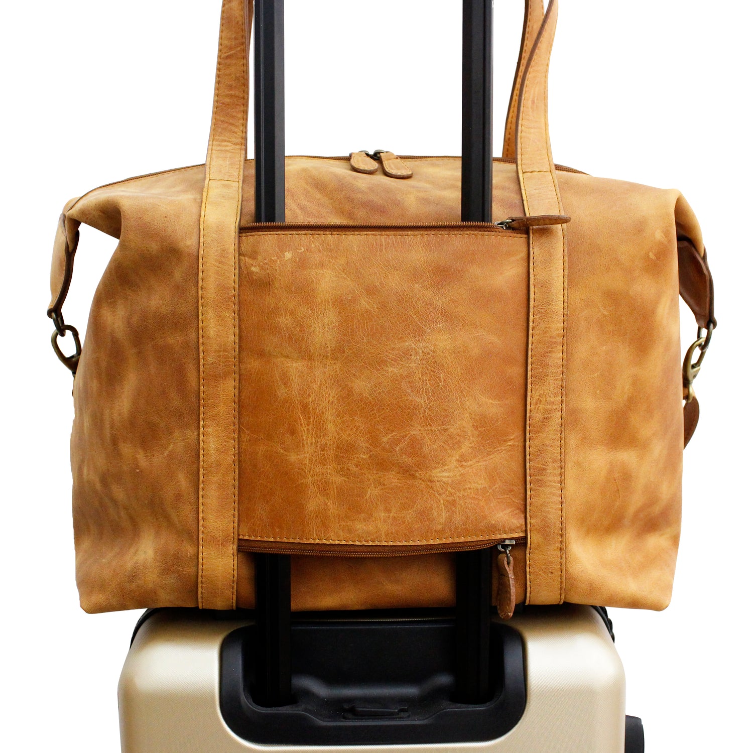 Tan Full Grain Leather Nomadic Weekender - Escape Society