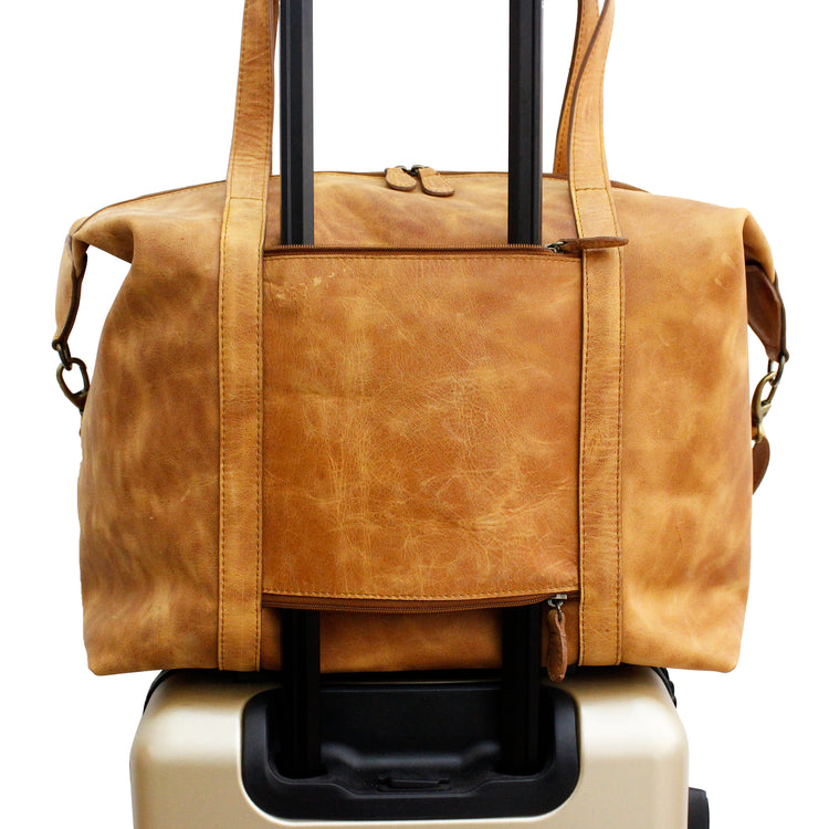 Tan Full Grain Leather Nomadic Weekender - Escape Society