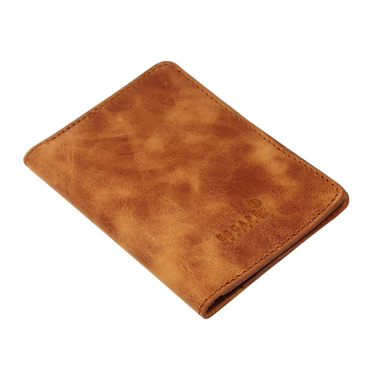 Tan Genuine Leather Passport Holder - Escape Society