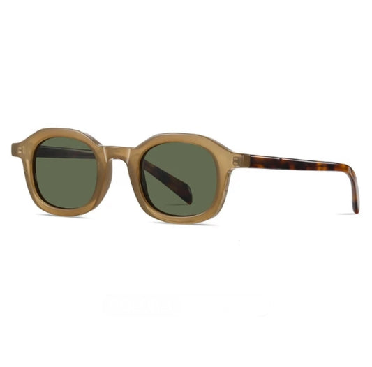 Tan With Olive Lens Sleek Voyager Sunglasses