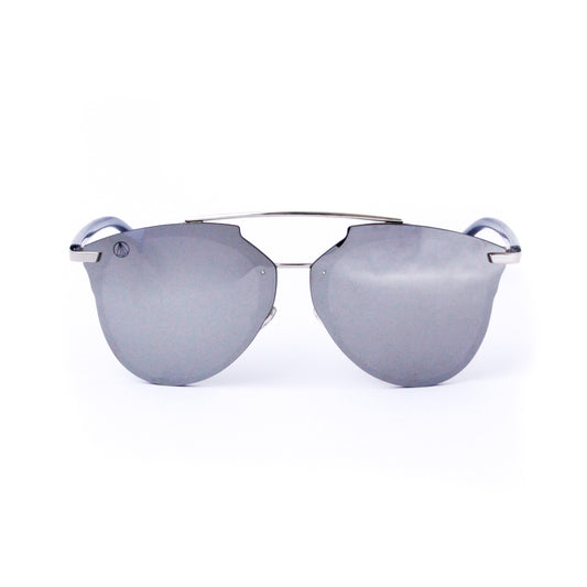 Silver Rimless Aviator With Flash Mirror Lense - Escape Society