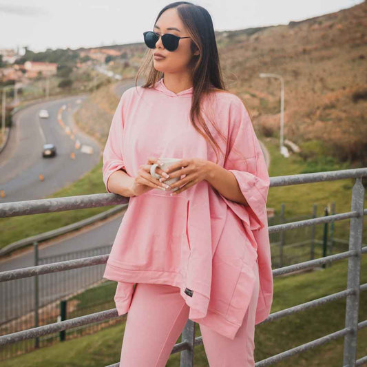 Candy Pink Tsala Loungewear Sweat Poncho