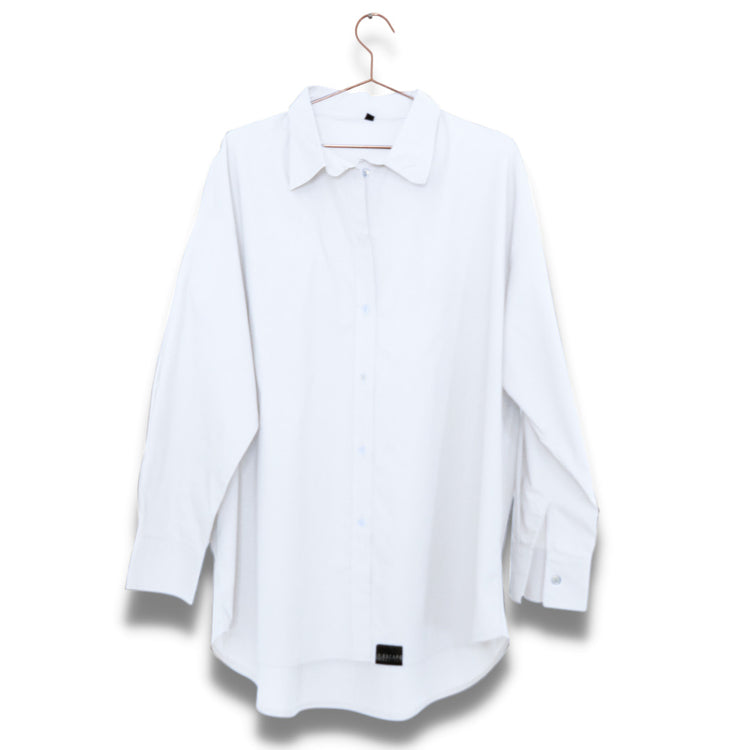 White  Cotton Stretch Tintswalo Oversized Shirt