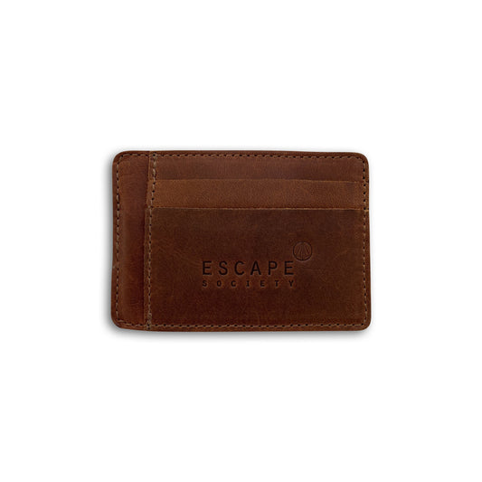 Chocolate Brown Clipa Leather Card Holder