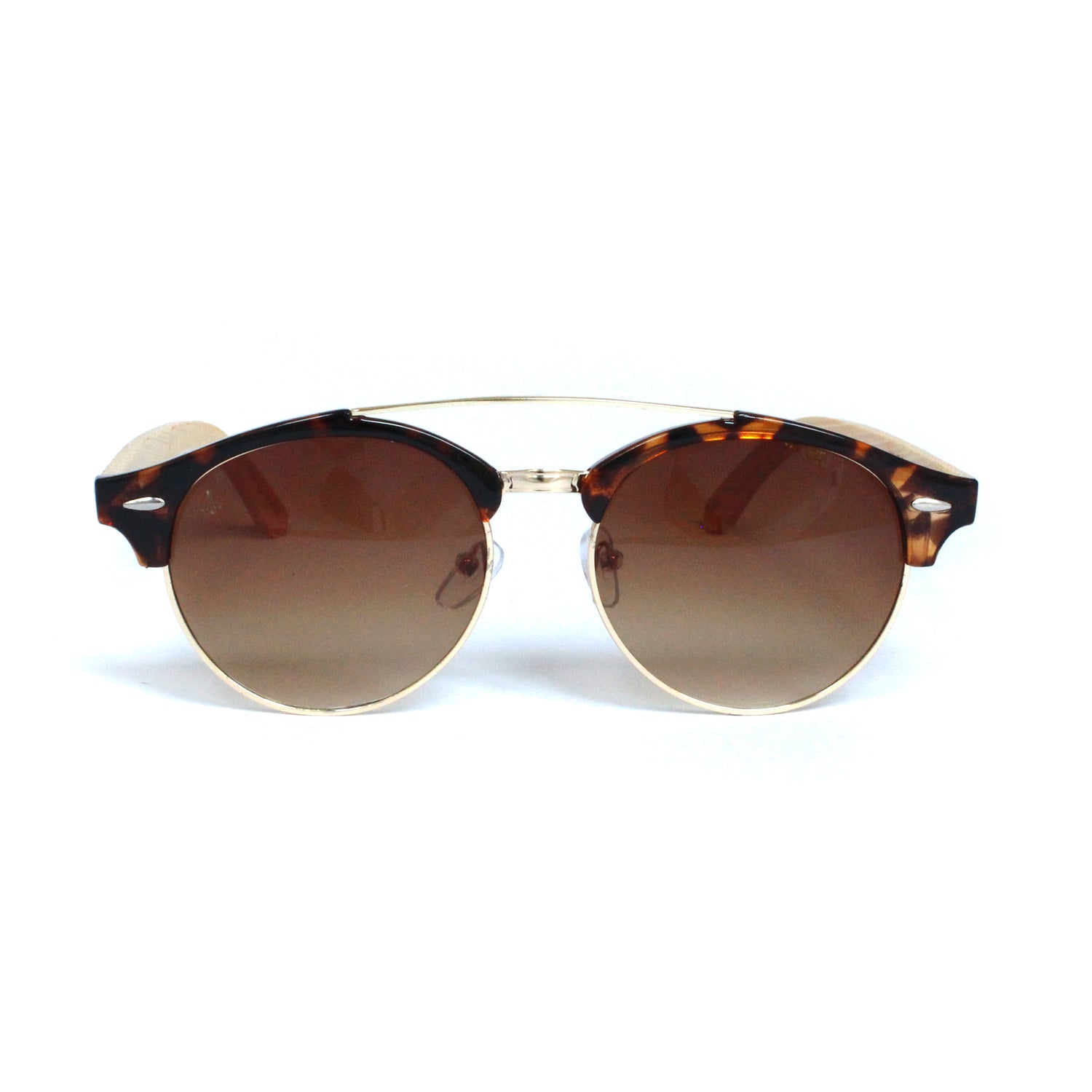 Tortoise Shell Round Lens With Bamboo Temple - Escape Society