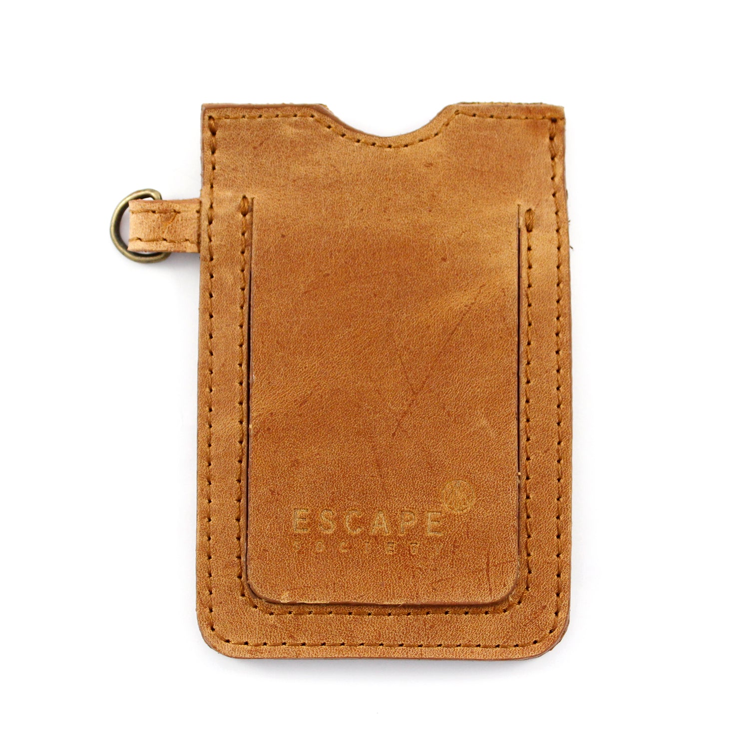 Tan Leather Lanyard Card Holder - Escape Society