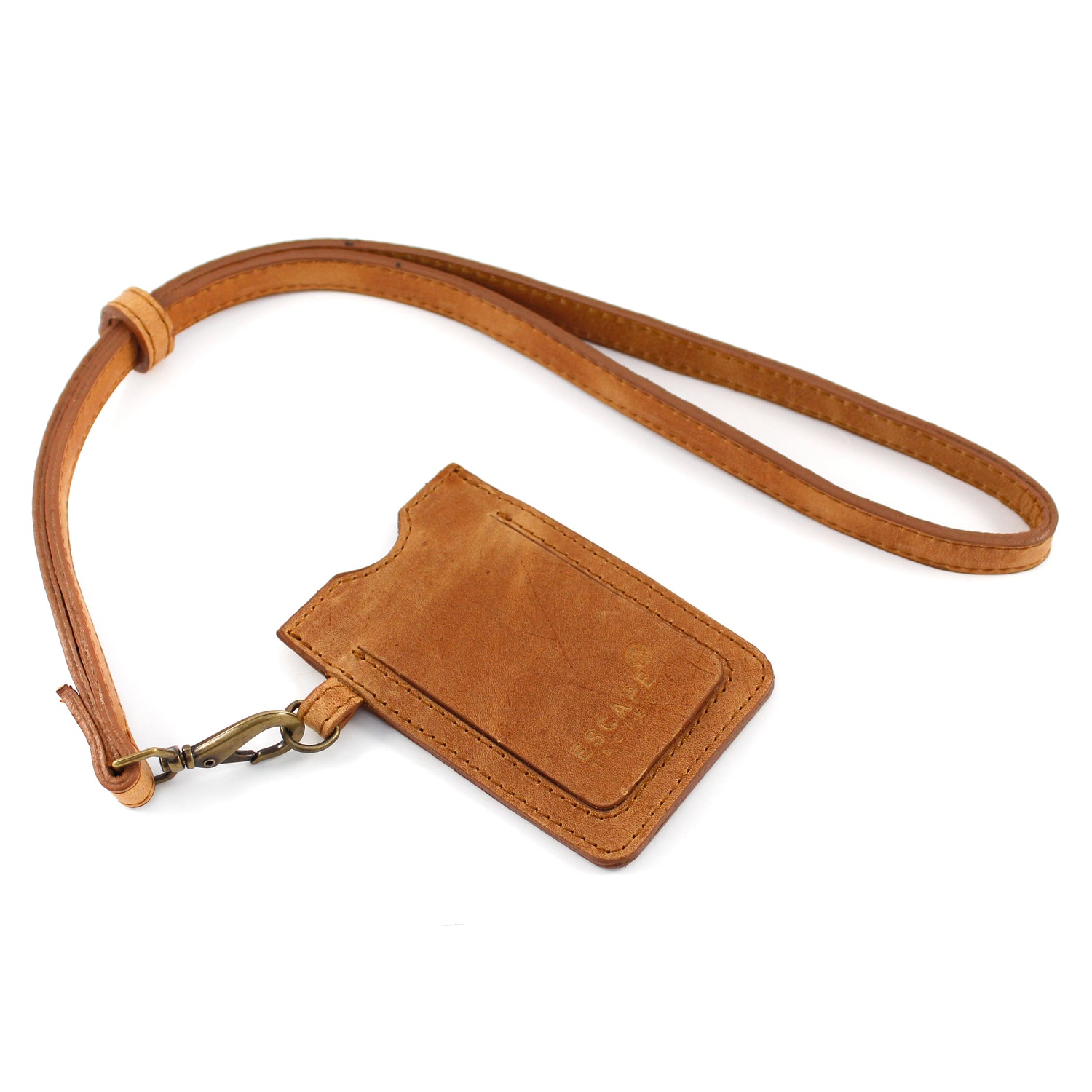 Tan Leather Lanyard Card Holder - Escape Society