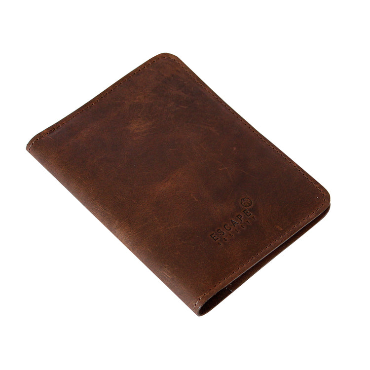 Chocolate Brown Genuine Leather Passport Holder