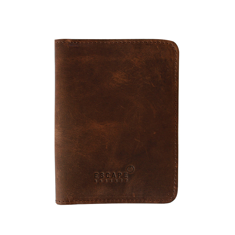 Chocolate Brown Genuine Leather Passport Holder