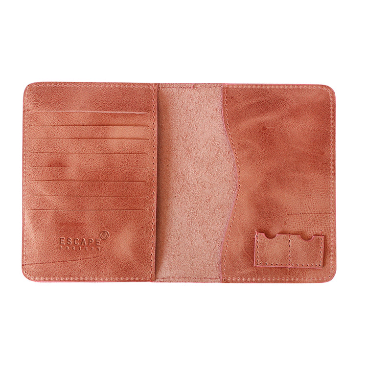 Dusty Pink Genuine Leather Passport Holder
