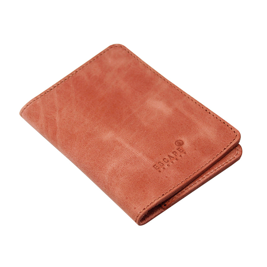 Dusty Pink Genuine Leather Passport Holder - Escape Society