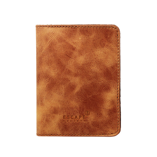 Tan Genuine Leather Passport Holder - Escape Society